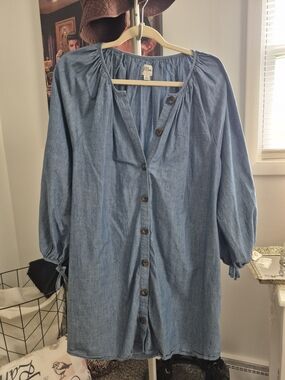 J. Crew Light Blue Denim Chambray Dress